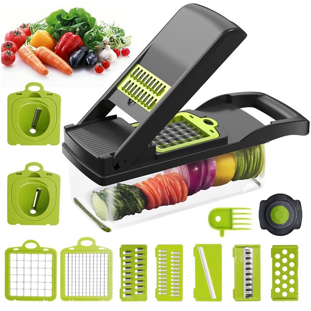 Multifunctional Vegetable Chopper, Mandoline Slicer Cutter Chopper 12 in 1